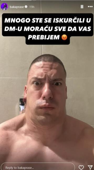 Baka Prase javno zapretio nasiljem pa završio na infuziji