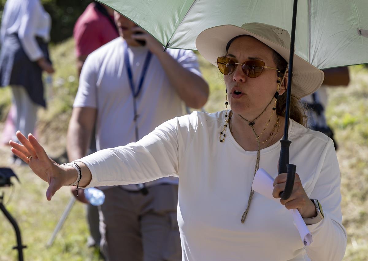 Jelena Bajić Jočić na snimanju filma Čuvar ikone svetog Đorđa