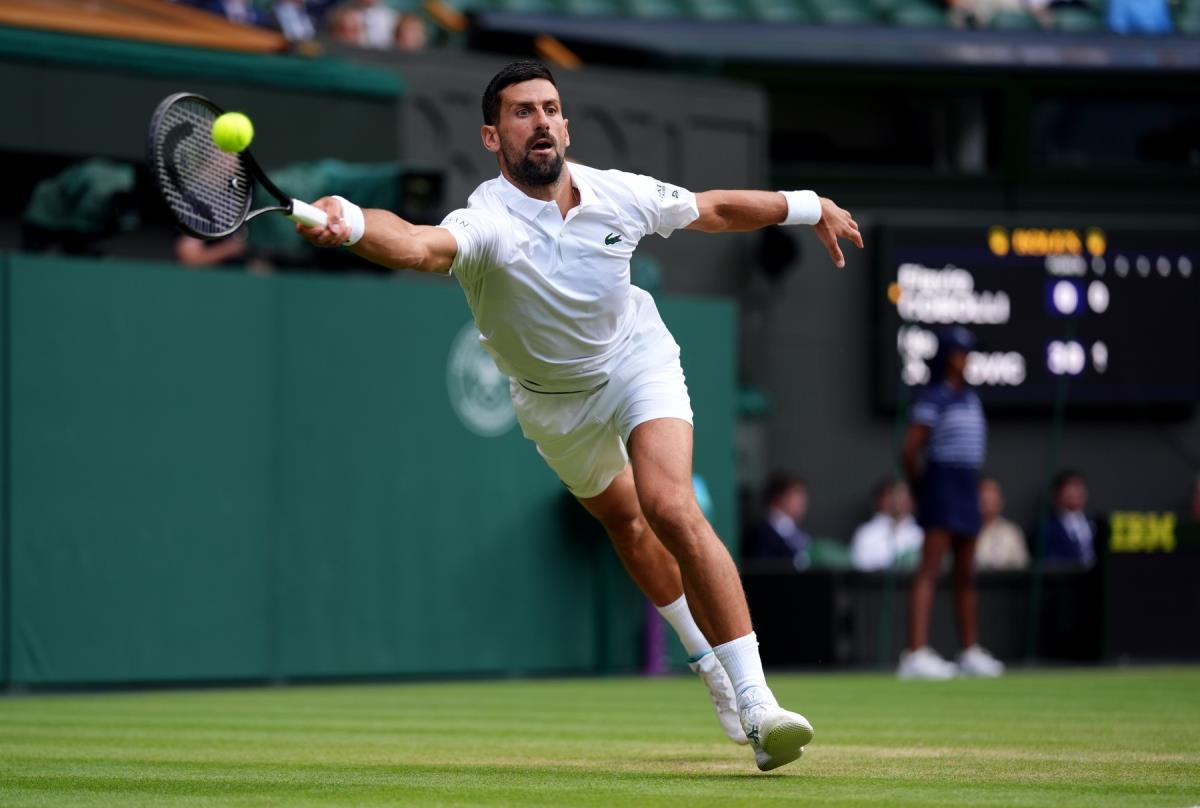 Novak Đoković na meču protiv Flavija Kobolija