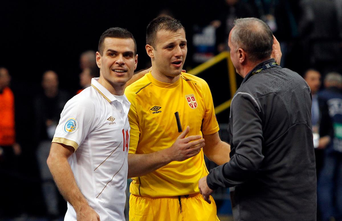 Slobodan Boba Rajčević i Miodrag Aksentijević u dresu futsal reprezentacije Srbije