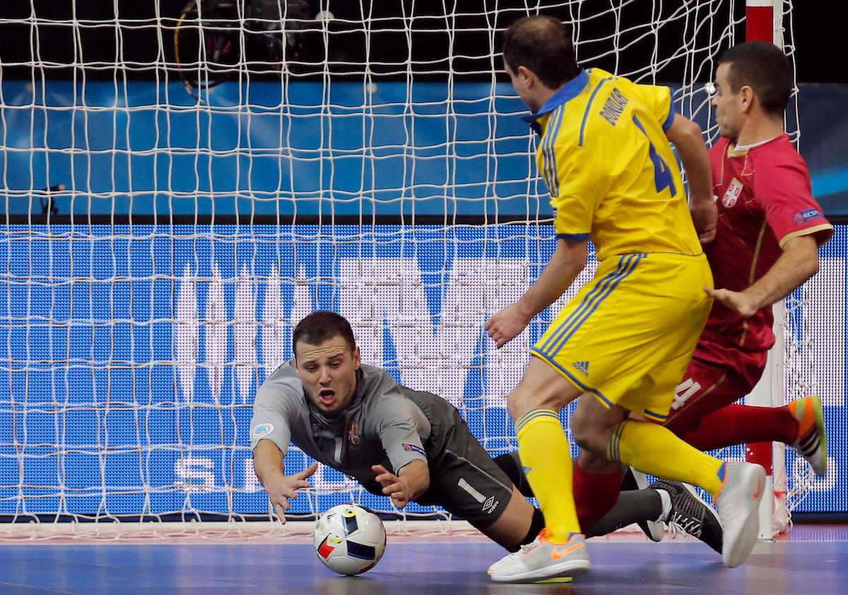 Miodrag Aksentijević u dresu futsal reprezentacije Srbije protiv Ukrajine