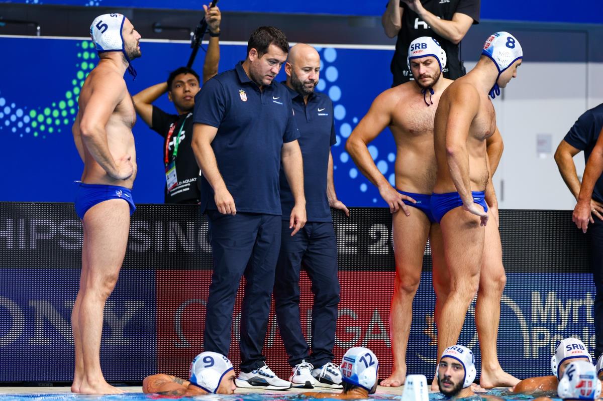 Vaterpolo reprezentacija Srbije na meču protiv Južne Afrike