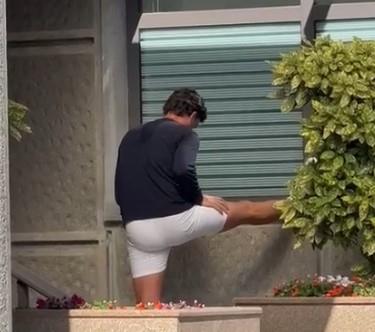 Brat Novaka Đokovića Marko Đoković vežba