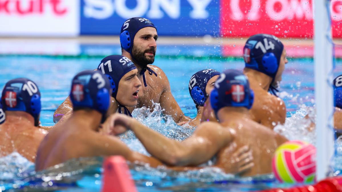 Vaterpolo reprezentacija Srbije na meču protiv SAD