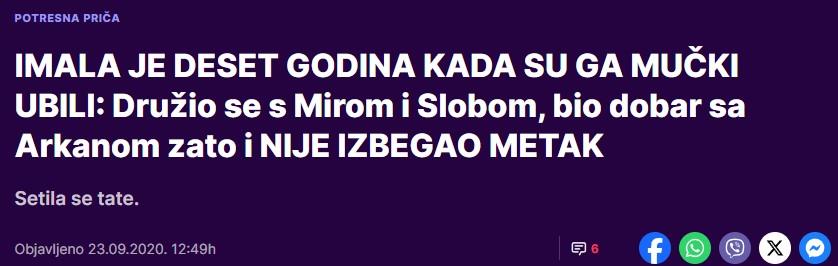 Stanija Dobrojević o Arkanu