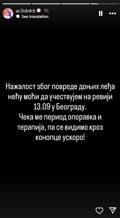 Veljko Ražnatović se oglasio povodom povrede