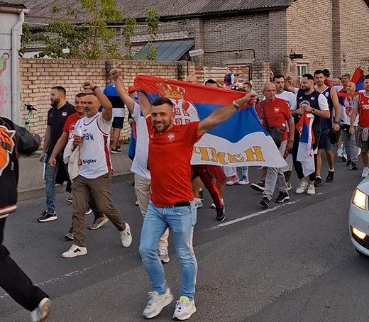 Eurobasket 2025, Navijači Srbije, korteo