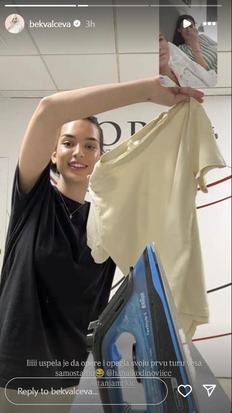 Hana Ikodinović prvi put sama oprala i ispeglala veš