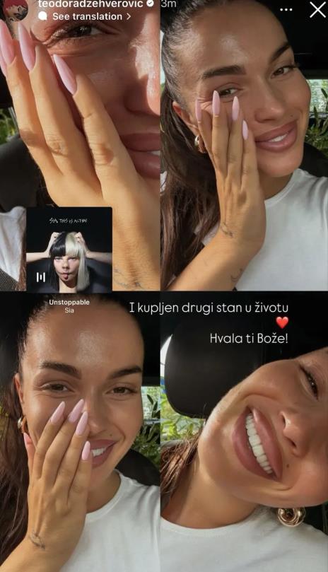 Teodora Džehverović plače jer je kupila stan