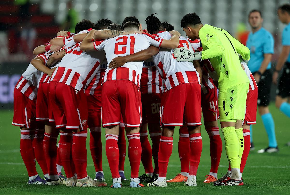 Fudbaleri Crvene zvezde na utakmici protiv Seltika