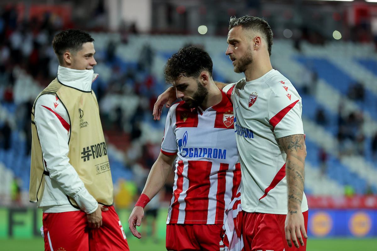 Marko Arnautović, Nair Tiknizjan i Stefan Leković posle utakmice Crvena zvezda - Seltik