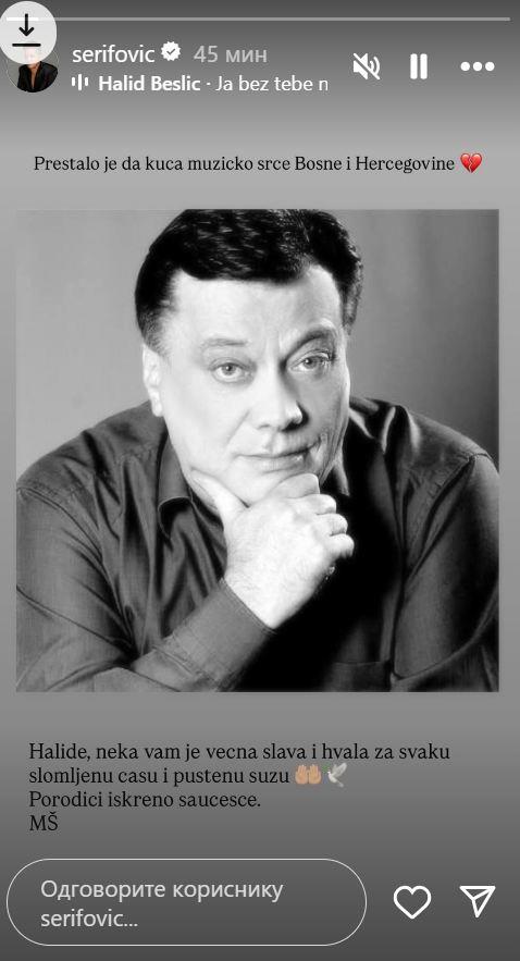 Marija Šerifović se oprostila od Halida Bešlića