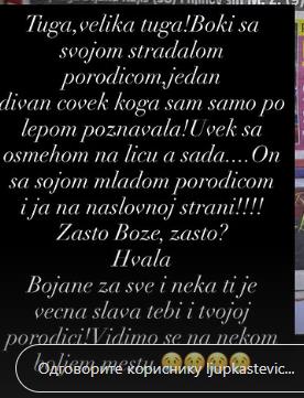 "ZAŠTO BOŽE, ZAŠTO" Ljupka Stević se emotivnim rečima oprostila od poginulog policajca: Hvala Bojane za sve...