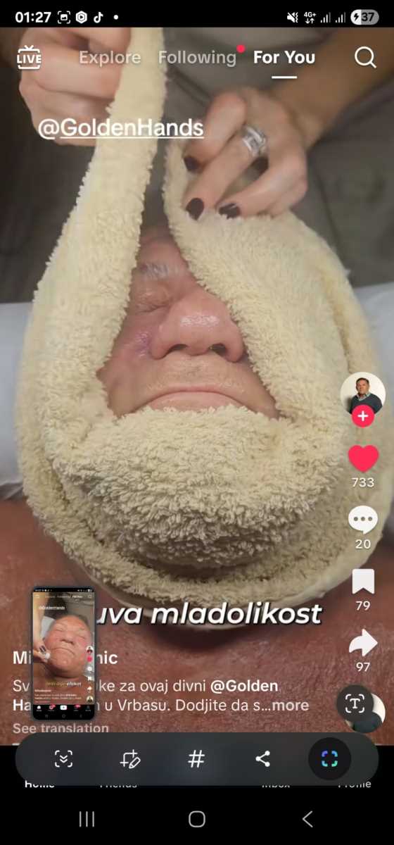 Miloš Bojanić probao anti-ejdž tretman lica