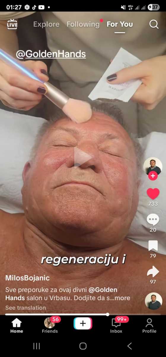 Miloš Bojanić probao anti-ejdž tretman lica