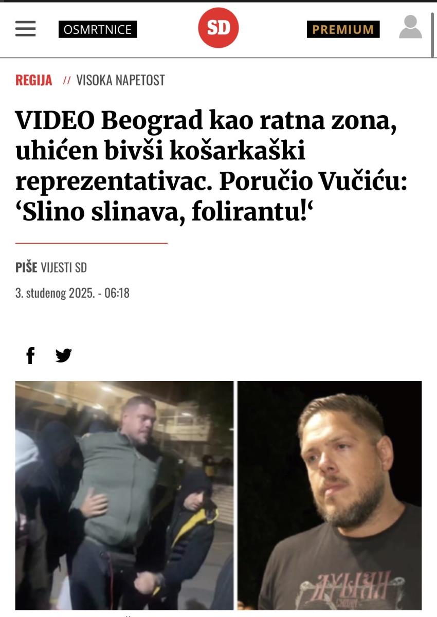 Vladimir Štimac na naslovnoj Večernjeg lista