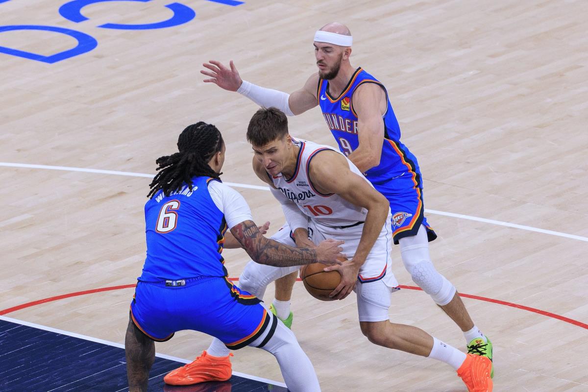 Bogdan Bogdanović na meču Los Anđeles Klipers - Oklahoma Siti Tander