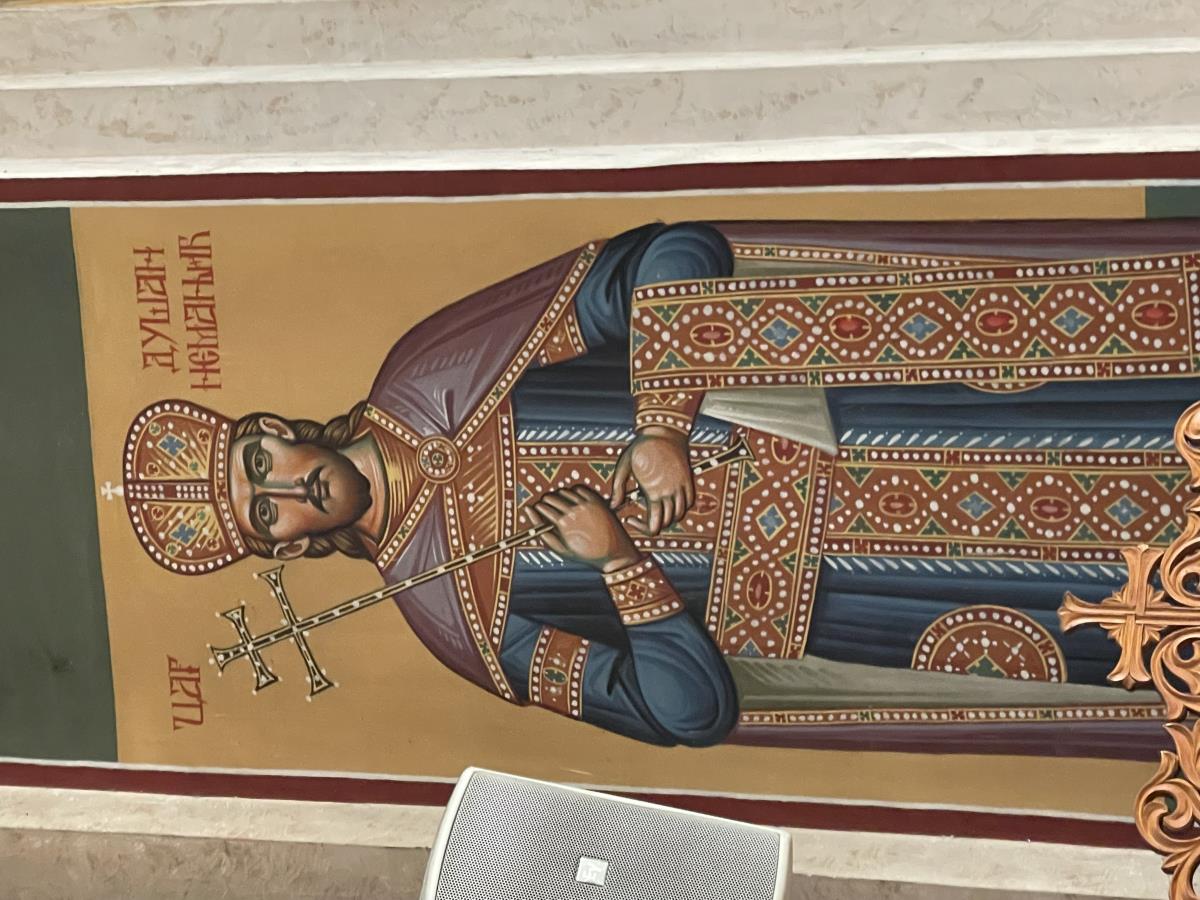 Freska cara Dušana u Crkvi Preobraženja Gospodnjeg u Trebinju