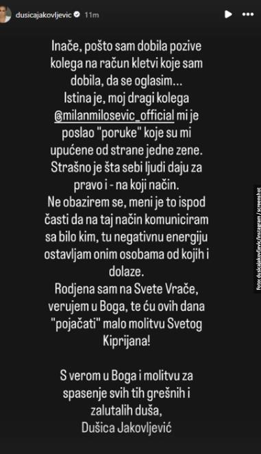 "DOBILA SAM PORUKE OD MILANA MILOŠEVIĆA, OVO JE STRAŠNO ŠTA LJUDI SEBI DAJU ZA PRAVO" Dušica Jakovljević šokirana zbog ovog saznanja: Spomenula i kletve
