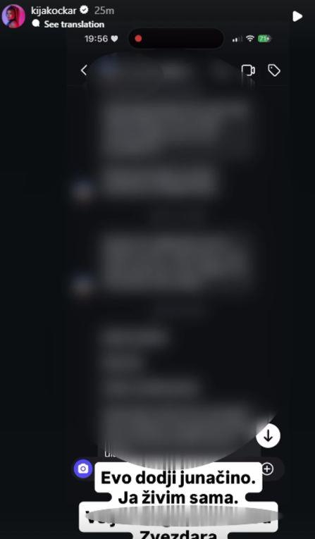 "DOĐI, JUNAČINO, ŽIVIM SAMA, IMA LI JOŠ NEKO DA PRETI?" Kija Kockar se javno obračunava na mrežama, objavila prepisku: Mene je odgojila Nadica...