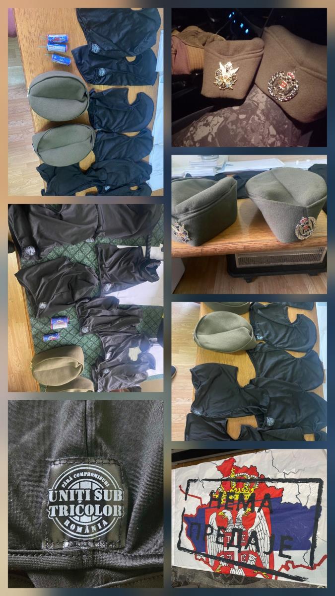 Navijači Rumunije, šajkače, kokarde