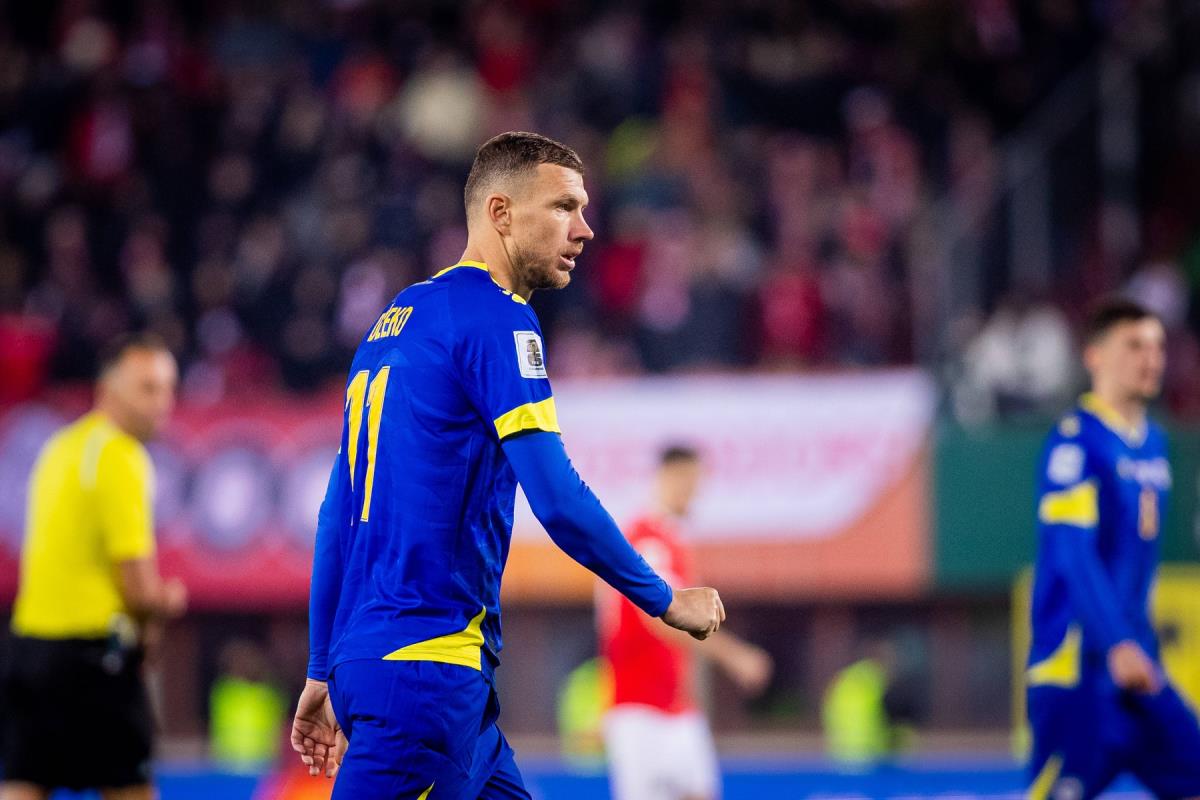 Edin Džeko na meču Austrija - Bosna i Hercegovina