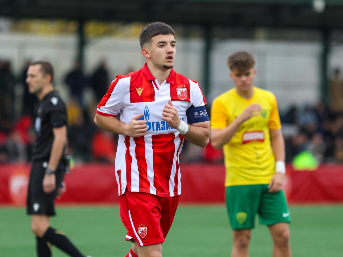 Uroš Đorđević na utakmici protiv Žiline u omladinskoj Ligi šampiona 2025