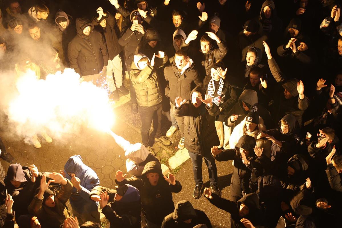 Grobari Željko Obradović podrška navijača trening