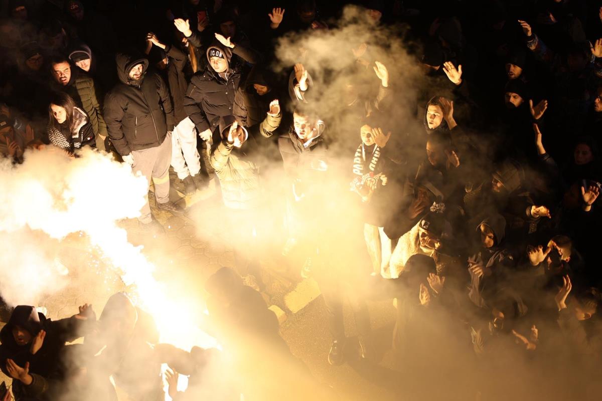 Grobari Željko Obradović podrška navijača trening