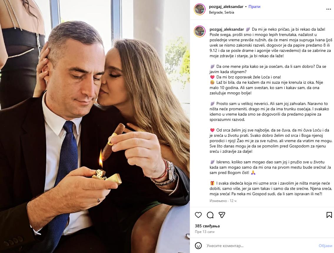 POLITIČAR PRIJAVIO SUPRUGU ZA NASILJE A SAD GA ONA ZOVE! Aleksandar Požgaj progovorio o supruzi sa kojom je u procesu razvoda: Ne mogu da verujem...