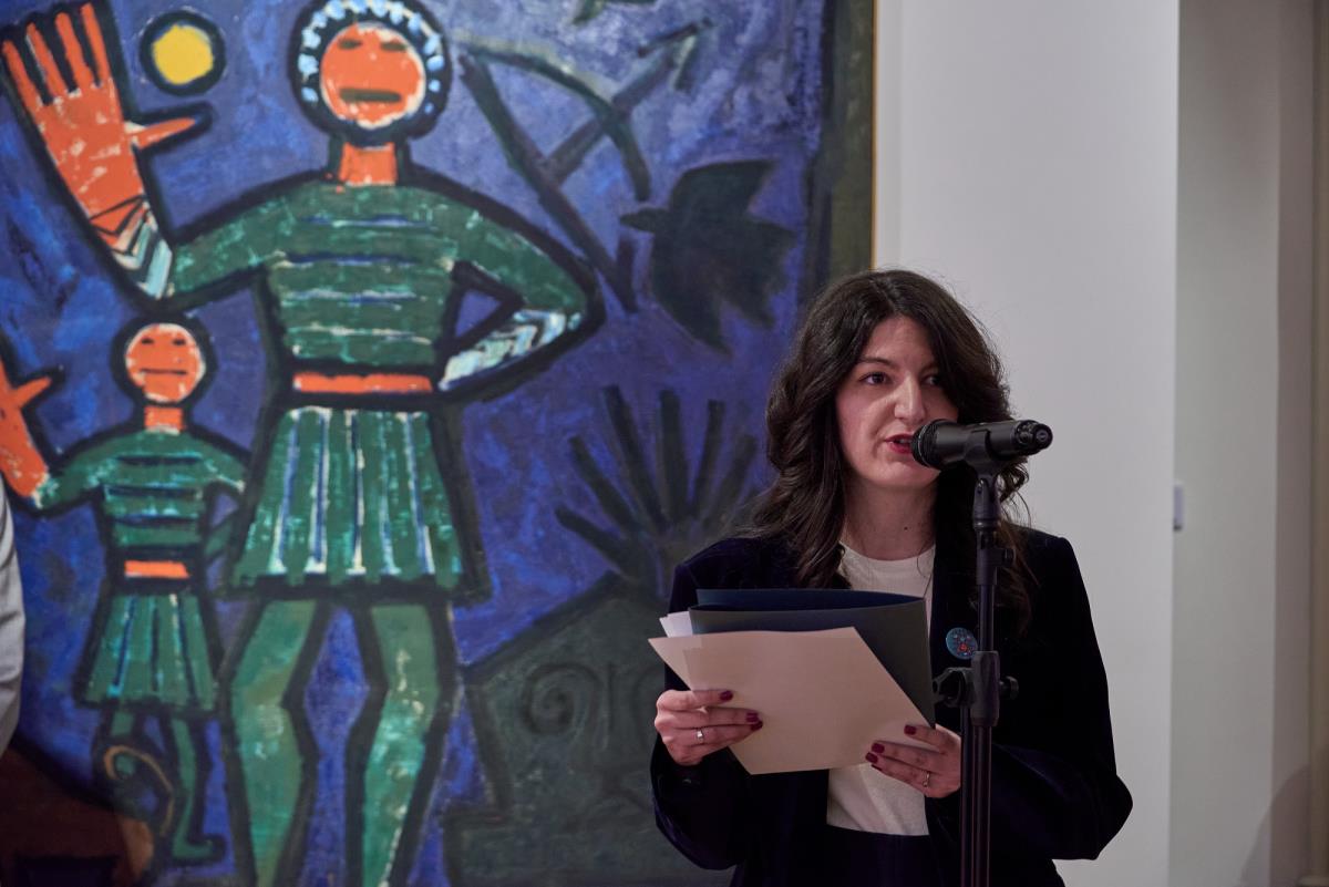 Danica Đorđević Janković na otvaranju izložbe Lazar Vujaklija - Protest prema sebi