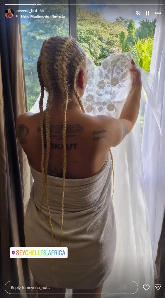 Nevena Hot blista u beloj venčanici na venčanju na Sejšelima (4).png