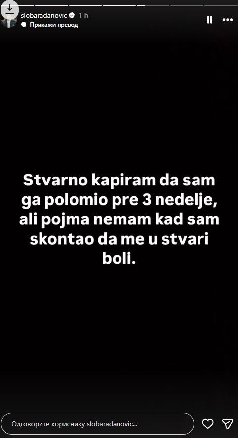 Sloba Radanović slomio stopalo