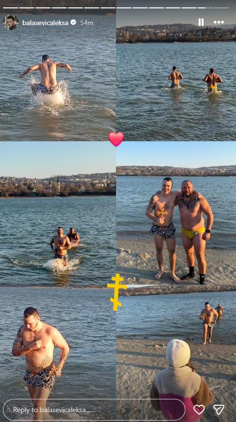 Aleksa Balašević plivao za časni krst