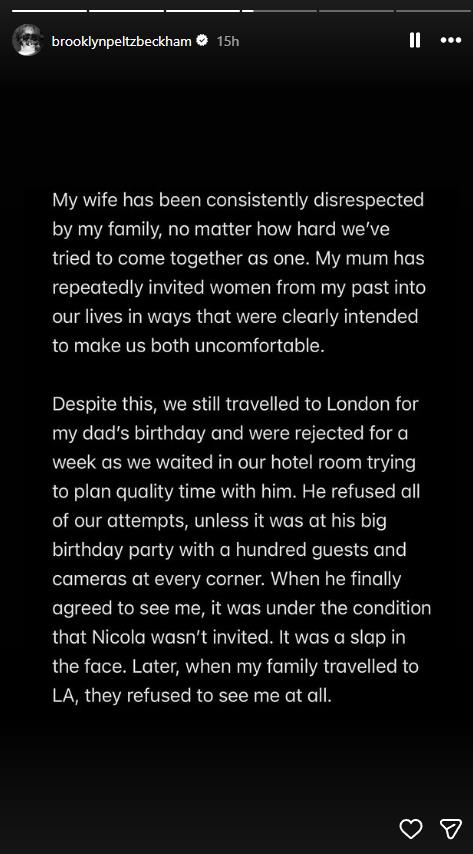 Prvo oglašavanje Bruklina Bekama o raskolu u porodici