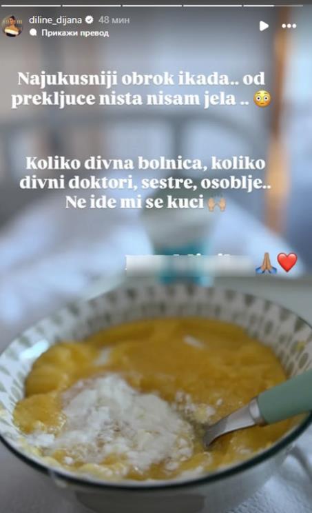 Dijana Dilajn se oglasila iz bolnice