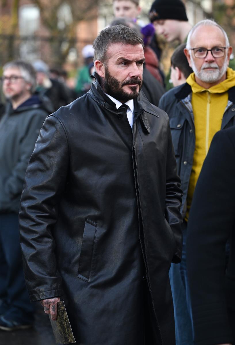 Dejvid Bekam na sahrani fudbalera Mančestera, Garija Manija