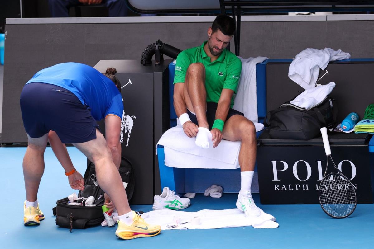 Novak Đoković na meču protiv Musetija