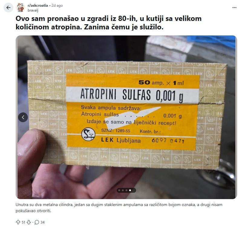 Neobičan vojni komplet iz osamdesetih sa staklenim ampulama i atropinom pronađen u stambenoj zgradi (5).png