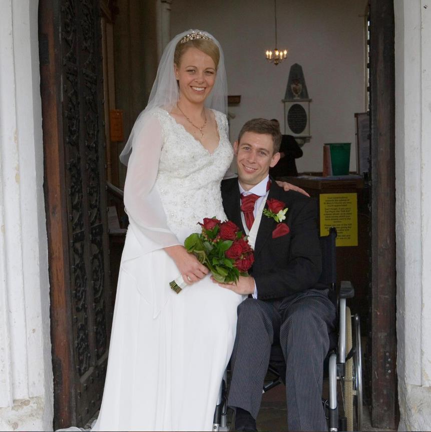 Martin Pistorijus sa suprugom na venčanju