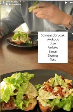 Kaća Lazić pokazala doručak koji je spremila Darku
