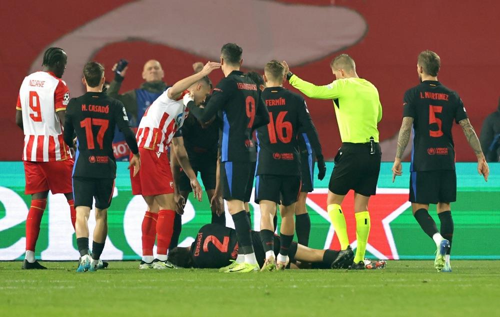 Pau Kubarsi, povreda na utakmici protiv Crvene zvezde