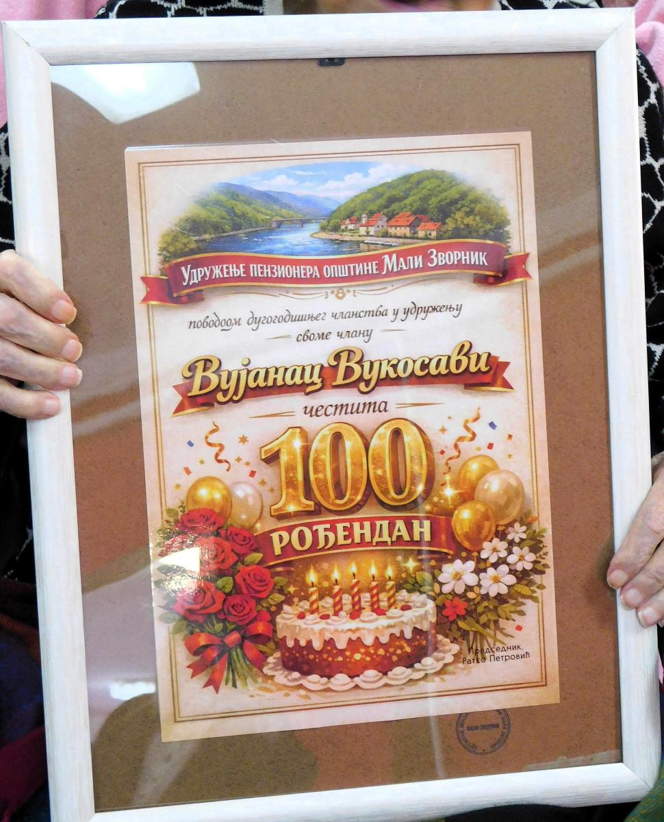 MALI ZVORNIK - Vukosava najstariji malozvornički penzioner.JPG