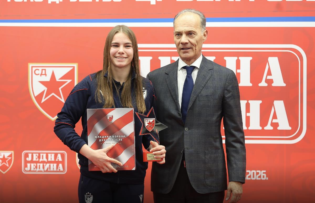 Andrea Manojlović i Draško Marković na proslavi 81. rođendana SD Crvena zvezda