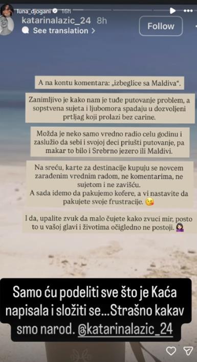"STRAŠNO KAKAV SMO NAROD" Luna Đogani reagovala na kritike upućene ženi Darka Lazića (FOTO)