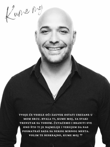 Andreana čekić se emotivnom porukom oprostila od Dragana Lazića