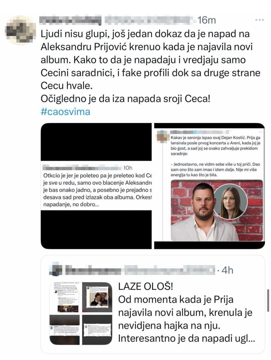 "IZA NAPADA NA PRIJU STOJI CECA" Rat fanova dve pevačice na društvenim mrežama! Pljušte optužbe, Đedović se hitno oglasio, upleo Karleušu