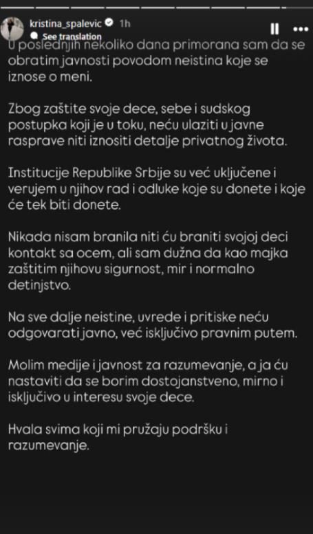 "DOBRO JUTRO, NIJE MI DOBRO" Kristina Spalević uselila se u topli dom roditelja, pa se javno oglasila: Ja sa džakovima krenem pa stanem...