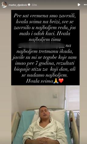 "JAVILE SU MI SE TEGOBE..." Marko Đedović se emotivno oglasio posle operacije! Poznato u kakvom je sada stanju: Nadamo se...