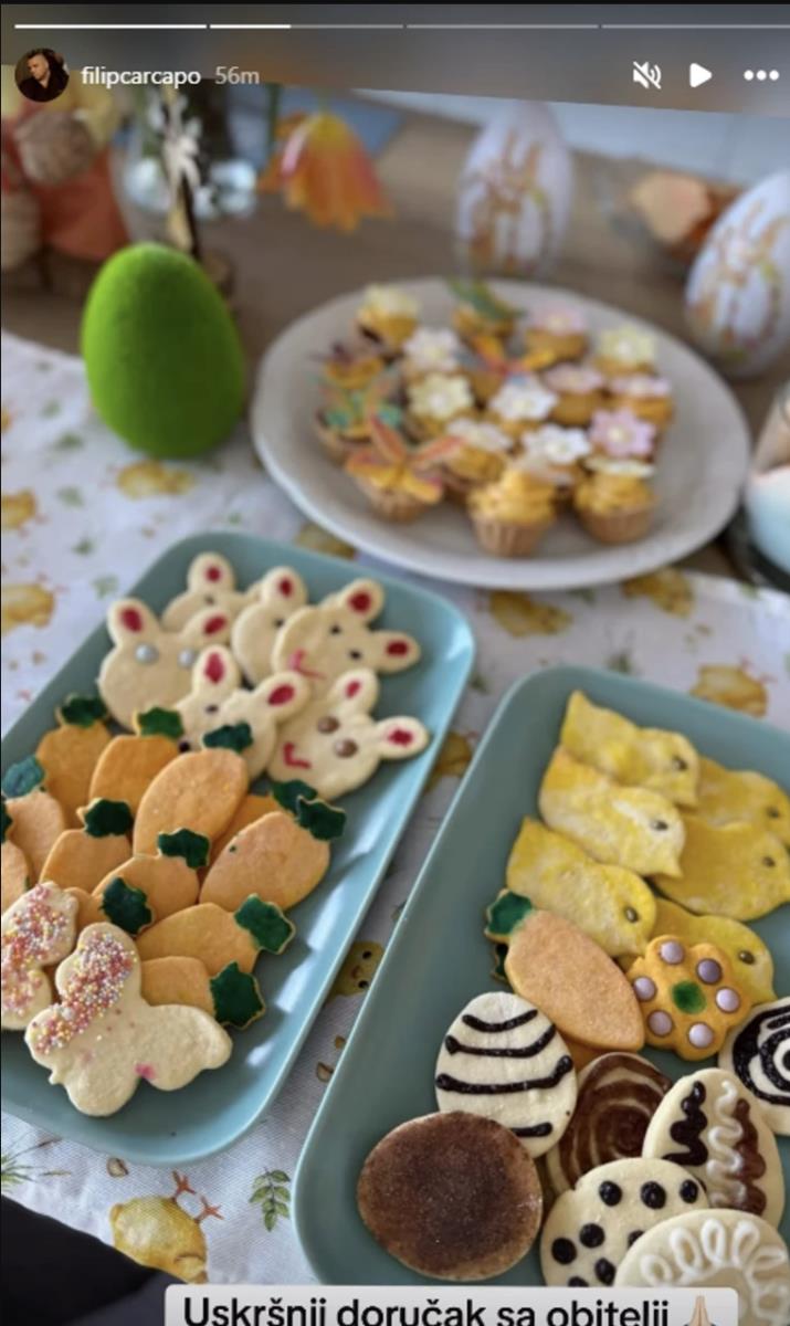 PREDIVNI PRIZORI IZ DOMA FILIPA CARA! Pripremio bogatu trpezu za Uskrs, proslavio praznik s porodicom (FOTO)